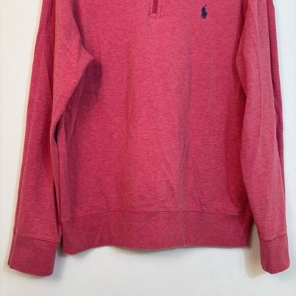 Polo Ralph Lauren Performance Quarter Zip Sweatshirt Size Medium Red Preppy - Picture 5 of 11